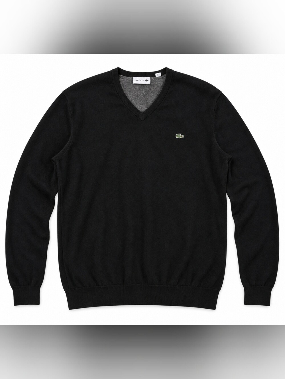 Lacoste Black V-Neck Sweater Men’s 4XL / Size 9